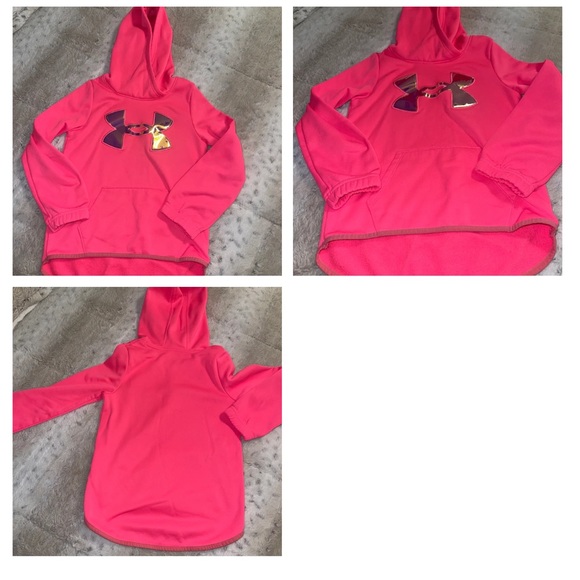 Under Armour Girls' Armour Fleece Iridescent Big Logo Hoodie - Picture 3 of 3